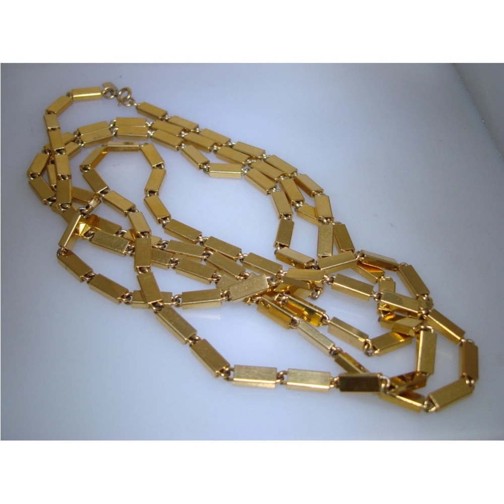 Monet VINTAGE 1970'S ERA GOLD TONE HEAVY LINK 32” CHAIN NECKLACE! - Picture 7 of 9